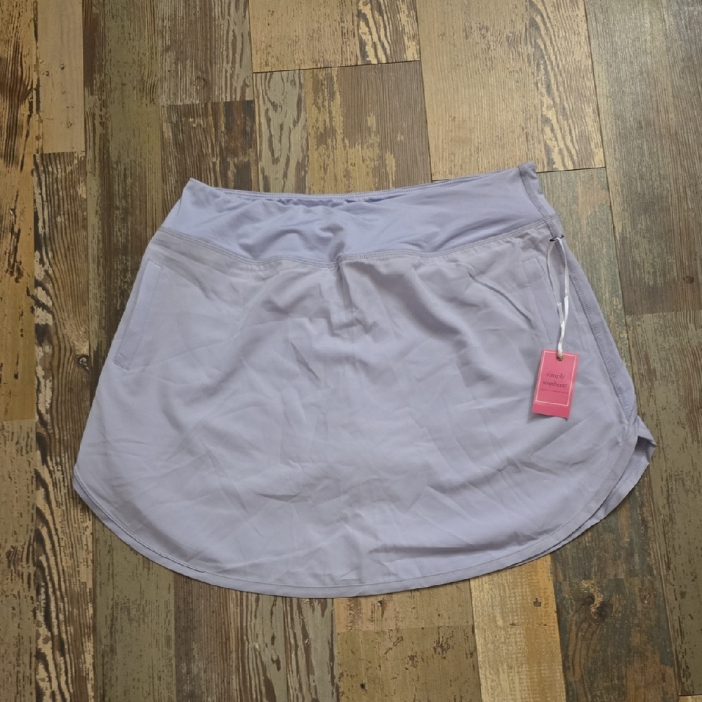 Simply Southern Pickle Ball Tennis Athletic Skirt Skort NWT Lilac Size XL
